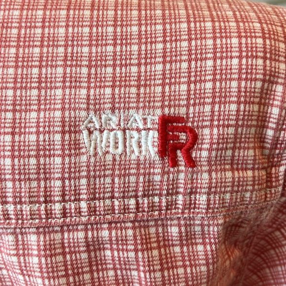 Ariat FR Basin Work Shirt Fire Resistant Long Sleeve Plaid Button Down Large - Picture 9 of 15